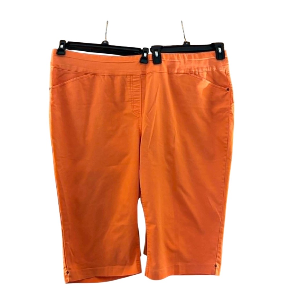 Napa Valley Bermuda Shorts Womens 22W Orange Pull On Stretch Pockets Coastal